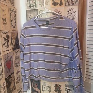 Wild Fable Lavender and Brown Striped Top